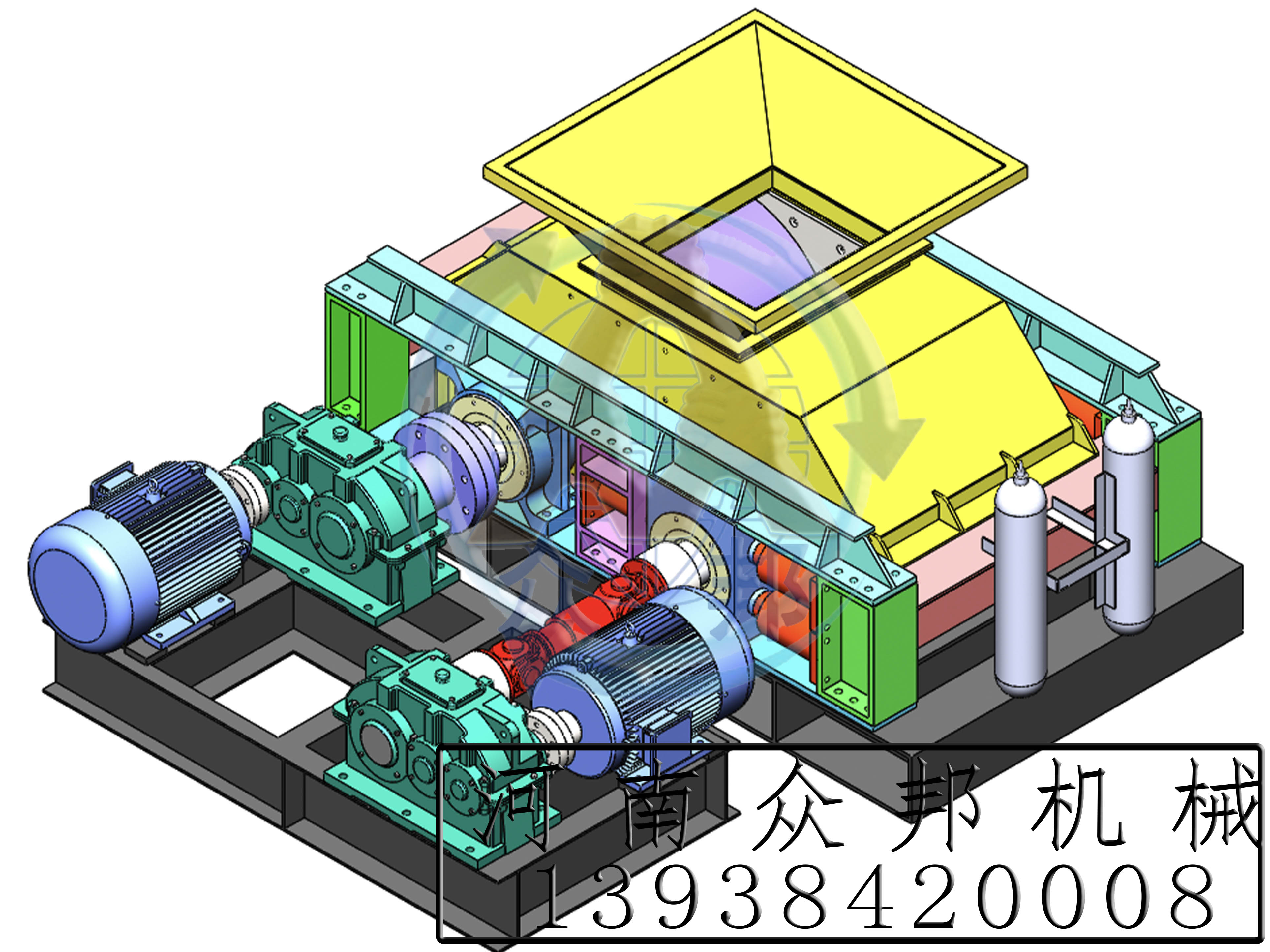 液壓對輥制砂機(jī)3D圖 液壓對輥制砂機(jī)3D圖