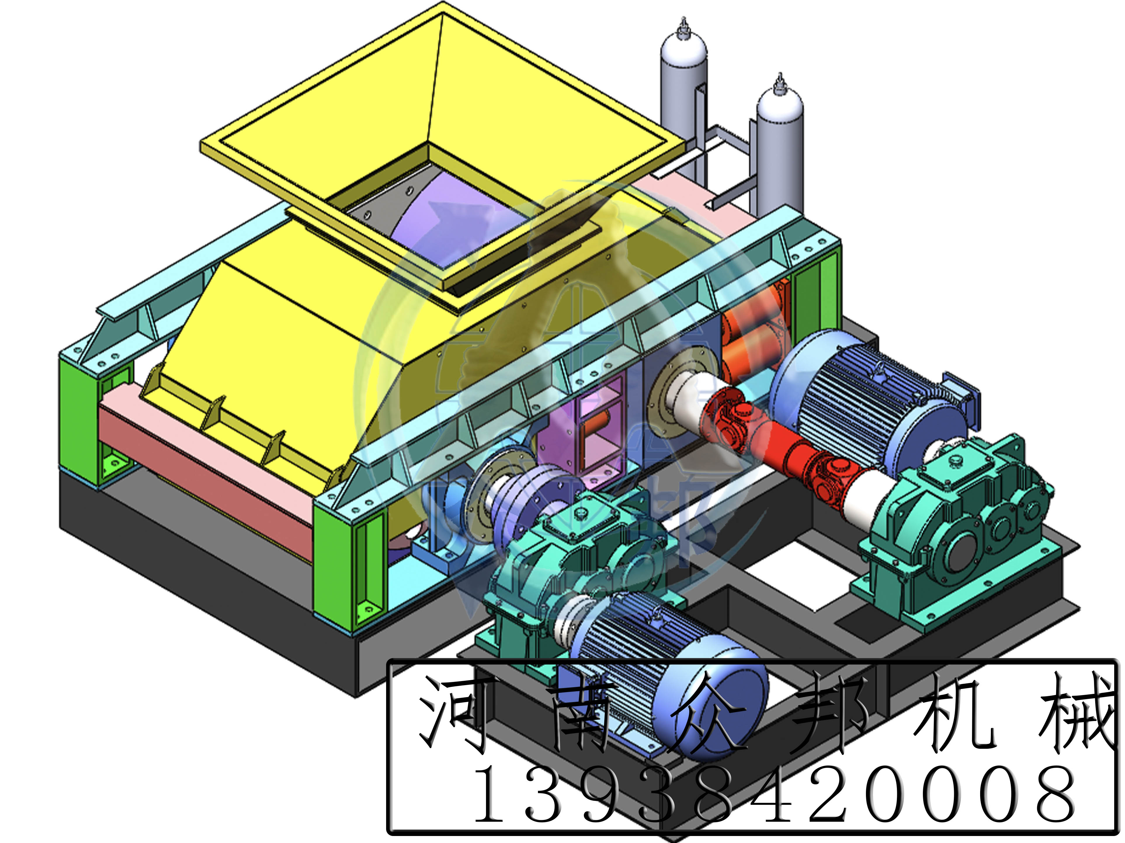 液壓對輥制砂機(jī)3D圖 液壓對輥制砂機(jī)3D圖
